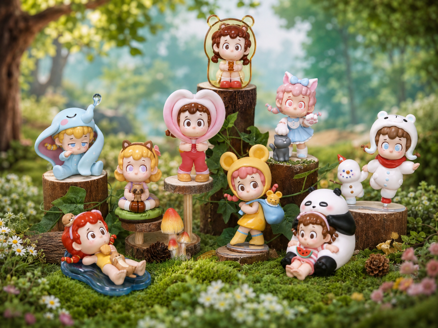 盲盒公仔和手办产品系列展示图